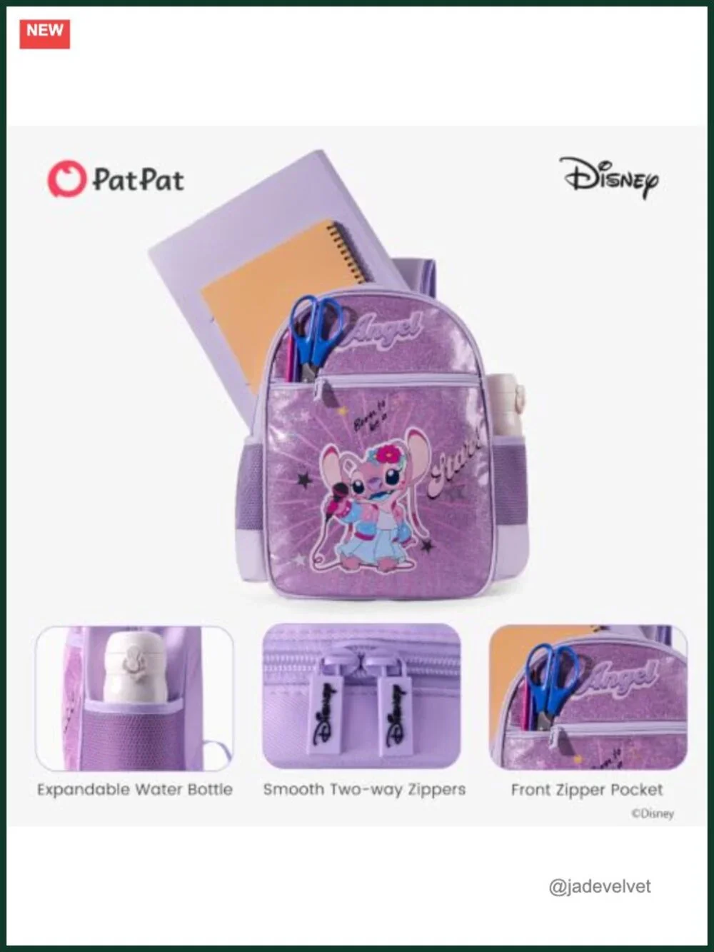 Kids Stitch Backpack, Water Resistant, Lightweight, for School Travel